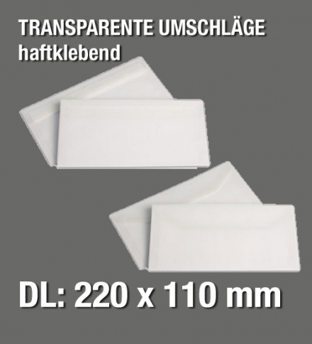 Weiß-transparente DIN-lang-Umschläge