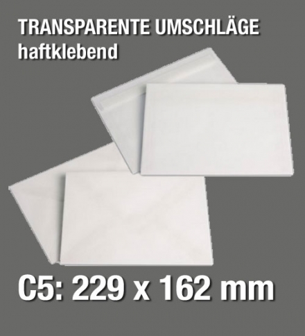 Weiß-transparente C5-Umschläge