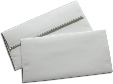 Weiße Kuverts mit Seidenfutter, DIN lang