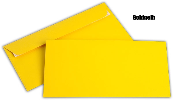 Briefumschläge C5 + Faltkarte 15x20 cm in gold-gelb, 0,75 €